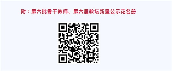 淮南市第六批骨干教師、第六屆教壇新星評(píng)選結(jié)果公示