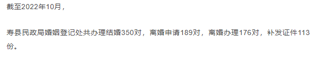 淮南壽縣10月結(jié)婚、離婚大數(shù)據(jù)發(fā)布！